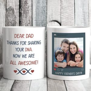 Thanks For Sharing Your DNA Personalized Custom Father's Day Birthday Photo Mug C336