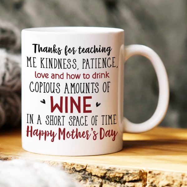 Thanks For Teaching Me Kindness, Gift For Mom, Personalized Wine Tumbler, Mother's Day Gift Thanks For Teaching Me Kindness, Gift For Mom, Personalized Wine Tumbler, Mother's Day Gift