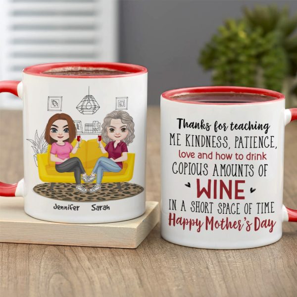 Thanks For Teaching Me Kindness, Gift For Mom, Personalized Wine Tumbler, Mother's Day Gift Thanks For Teaching Me Kindness, Gift For Mom, Personalized Wine Tumbler, Mother's Day Gift