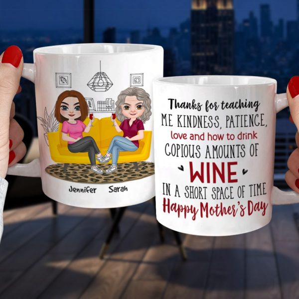 Thanks For Teaching Me Kindness, Gift For Mom, Personalized Wine Tumbler, Mother's Day Gift Thanks For Teaching Me Kindness, Gift For Mom, Personalized Wine Tumbler, Mother's Day Gift