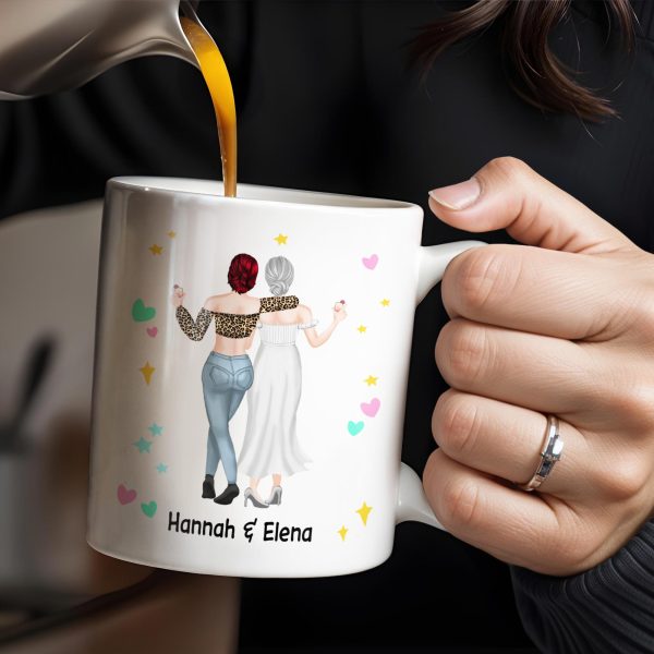 The Bestie Mug With Two Girls Design - Personalized Custom Coffee Mug - BST149_MG The Bestie Mug With Two Girls Design - Personalized Custom Coffee Mug - BST149_MG