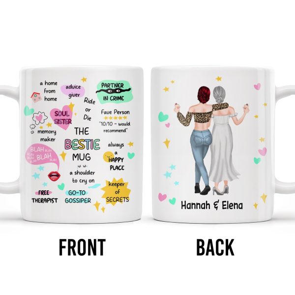 The Bestie Mug With Two Girls Design - Personalized Custom Coffee Mug - BST149_MG The Bestie Mug With Two Girls Design - Personalized Custom Coffee Mug - BST149_MG