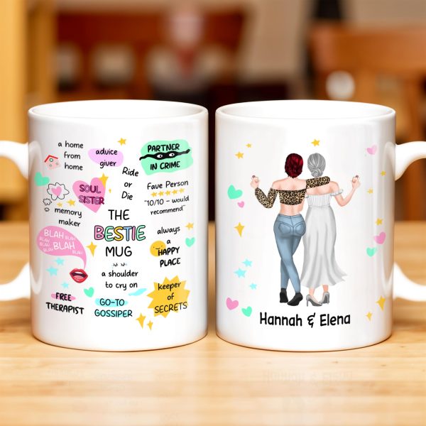 The Bestie Mug With Two Girls Design - Personalized Custom Coffee Mug - BST149_MG The Bestie Mug With Two Girls Design - Personalized Custom Coffee Mug - BST149_MG