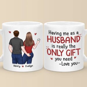 The Boyfriend You Are Lucky To Have - Couple Personalized Custom Mug - Christmas Gift For Husband Wife, Anniversary