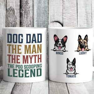 The Dog Dad Poo Scooping Legend Personalized Custom Dog Mug C338