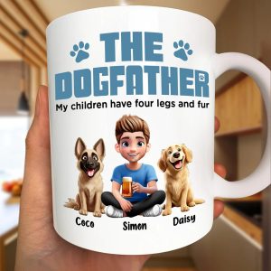 The Dogfather My Children Have Four Legs And Fur - Personalized Mug