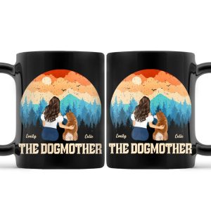 The Dogfather The Dogmother - Personalized Black Mug