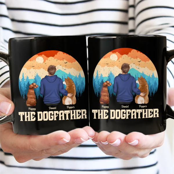 The Dogfather The Dogmother - Personalized Black Mug