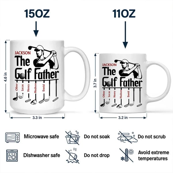 The Golf Father Funny Golfer Dad - Personalized Mug The Golf Father Funny Golfer Dad - Personalized Mug