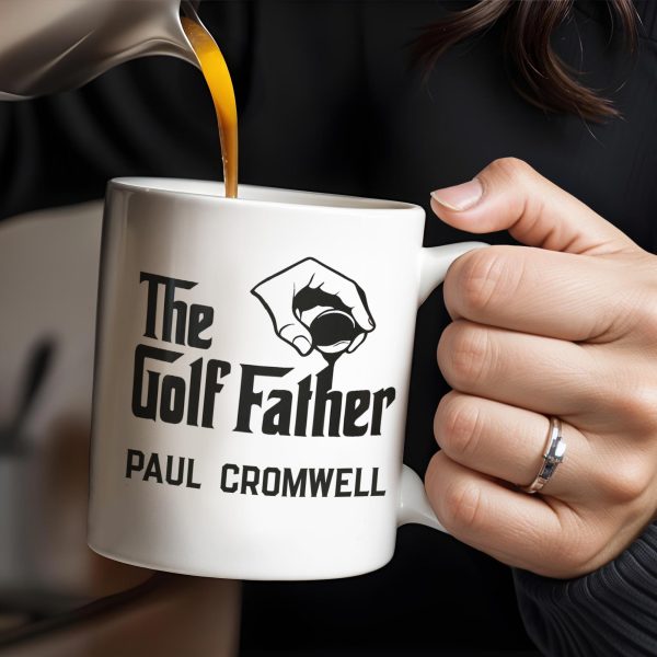 The Golf Father, Hand Holding Golf Ball - Personalized Custom Coffee Mug - GOLF001_MG The Golf Father, Hand Holding Golf Ball - Personalized Custom Coffee Mug - GOLF001_MG