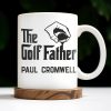 The Golf Father, Hand Holding Golf Ball - Personalized Custom Coffee Mug - GOLF001_MG The Golf Father, Hand Holding Golf Ball - Personalized Custom Coffee Mug - GOLF001_MG