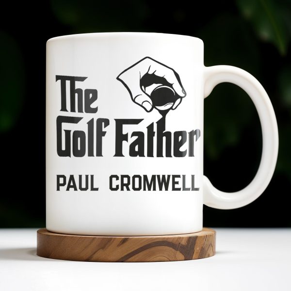The Golf Father, Hand Holding Golf Ball - Personalized Custom Coffee Mug - GOLF001_MG The Golf Father, Hand Holding Golf Ball - Personalized Custom Coffee Mug - GOLF001_MG