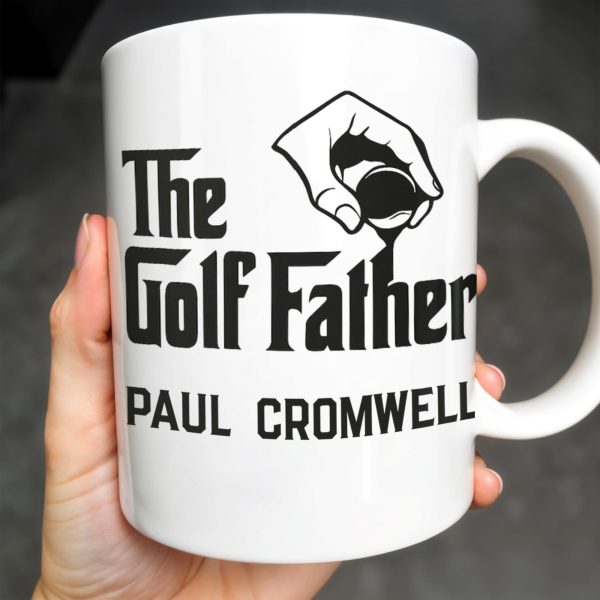 The Golf Father, Hand Holding Golf Ball - Personalized Custom Coffee Mug - GOLF001_MG The Golf Father, Hand Holding Golf Ball - Personalized Custom Coffee Mug - GOLF001_MG