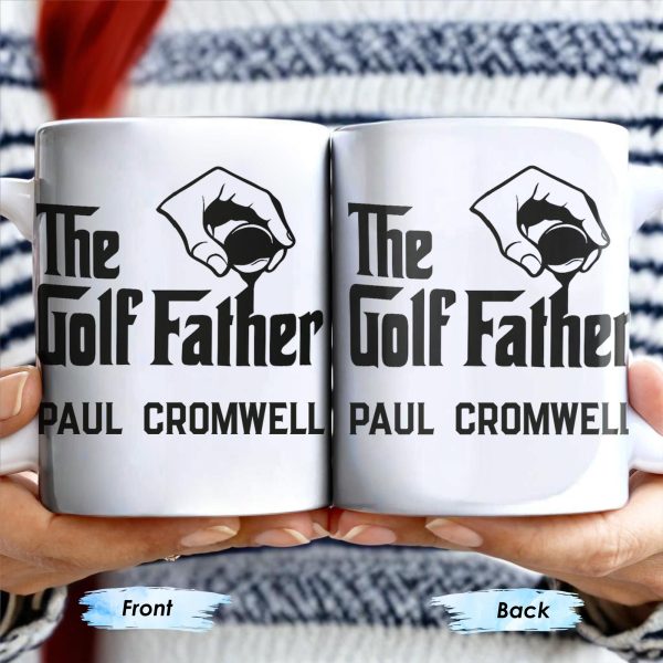 The Golf Father, Hand Holding Golf Ball - Personalized Custom Coffee Mug - GOLF001_MG The Golf Father, Hand Holding Golf Ball - Personalized Custom Coffee Mug - GOLF001_MG