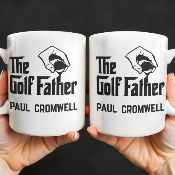 The Golf Father, Hand Holding Golf Ball - Personalized Custom Coffee Mug - GOLF001_MG The Golf Father, Hand Holding Golf Ball - Personalized Custom Coffee Mug - GOLF001_MG
