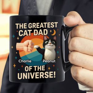 The Greatest Cat Dad of the Universe Personalized Mug, Gift for Cat Dads