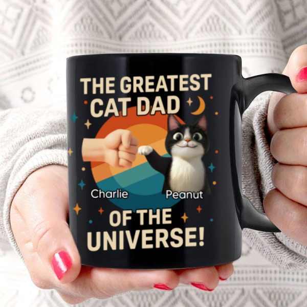 The Greatest Cat Dad of the Universe Personalized Mug, Gift for Cat Dads