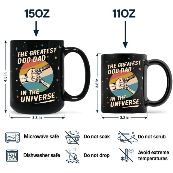 The Greatest Dog Dad In The Universe - Personalized Black Mug The Greatest Dog Dad In The Universe - Personalized Black Mug