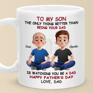 The Greatest Joy In Life Is Watching You Be A Dad - Family Personalized Custom Mug - Father's Day, Gift For Son