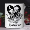 The Lovers Skeletons Personalized Mug, Spooky Gothic Romantic Valentine Gift with Custom Name The Lovers Skeletons Personalized Mug, Spooky Gothic Romantic Valentine Gift with Custom Name