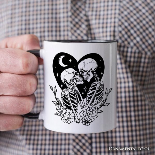 The Lovers Skeletons Personalized Mug, Spooky Gothic Romantic Valentine Gift with Custom Name The Lovers Skeletons Personalized Mug, Spooky Gothic Romantic Valentine Gift with Custom Name