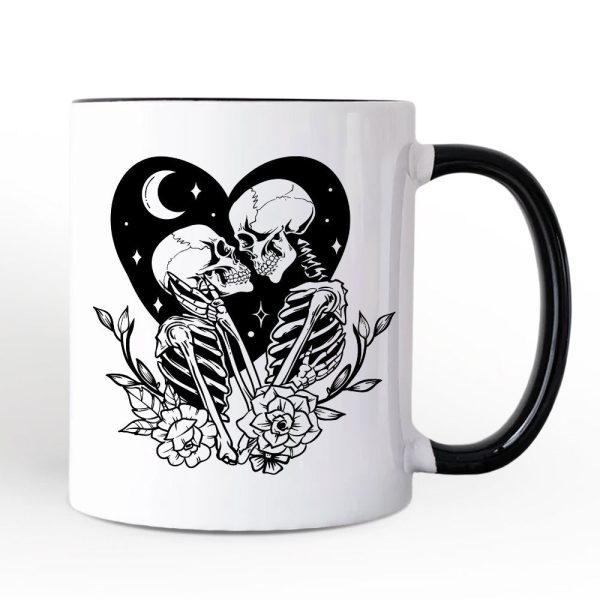 The Lovers Skeletons Personalized Mug, Spooky Gothic Romantic Valentine Gift with Custom Name The Lovers Skeletons Personalized Mug, Spooky Gothic Romantic Valentine Gift with Custom Name