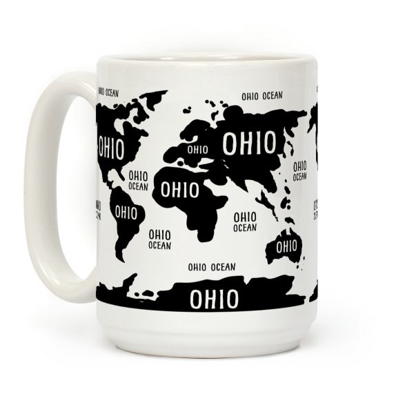 The Ohio World Map Coffee Mug The Ohio World Map Coffee Mug
