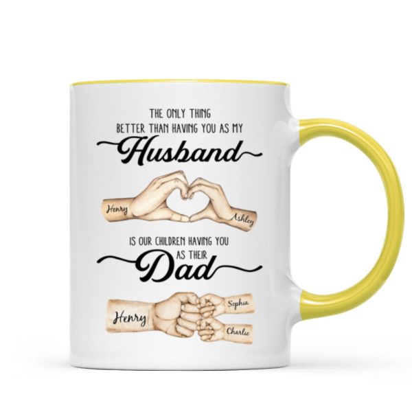 The Only Thing Better Husband Dad Hands Personalized Mug, Father's Day Gift for Husband, Gift for Dad