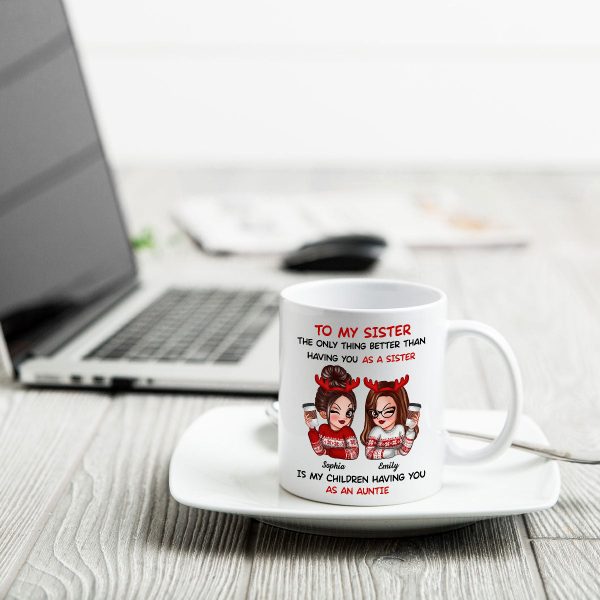 The Only Thing Better Than Having You As A Sister Is My Children Having You As An Auntie Personalized Mug, Gift For Sisters