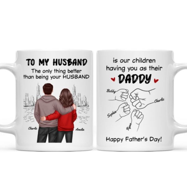 The Only Thing Better Than Having You As My Husband Fist Bump Outline Personalized Mug
