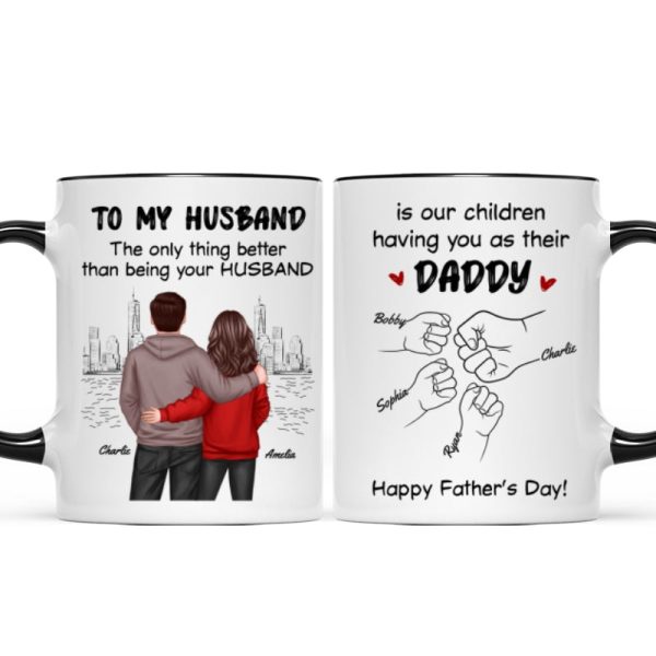 The Only Thing Better Than Having You As My Husband Fist Bump Outline Personalized Mug