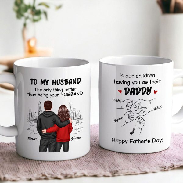 The Only Thing Better Than Having You As My Husband Fist Bump Outline Personalized Mug