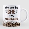 The She To My Nanigans Leopard Besties Personalized Mug The She To My Nanigans Leopard Besties Personalized Mug