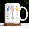 The Smith Family, Handprints and Leaves - Personalized Custom Coffee Mug - FAM310_MG The Smith Family, Handprints and Leaves - Personalized Custom Coffee Mug - FAM310_MG