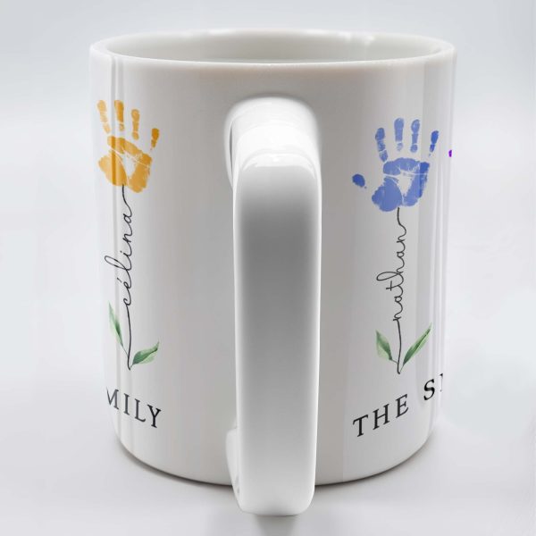 The Smith Family, Handprints and Leaves - Personalized Custom Coffee Mug - FAM310_MG The Smith Family, Handprints and Leaves - Personalized Custom Coffee Mug - FAM310_MG