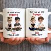 The Year We Got Engaged, Cartoon Couple Design - Personalized Custom Coffee Mug - CPL1150_MG The Year We Got Engaged, Cartoon Couple Design - Personalized Custom Coffee Mug - CPL1150_MG