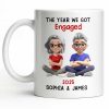 The Year We Got Engaged, Cartoon Couple Design - Personalized Custom Coffee Mug - CPL1150_MG The Year We Got Engaged, Cartoon Couple Design - Personalized Custom Coffee Mug - CPL1150_MG