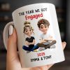 The Year We Got Engaged, Cartoon Couple Design - Personalized Custom Coffee Mug - CPL1150_MG The Year We Got Engaged, Cartoon Couple Design - Personalized Custom Coffee Mug - CPL1150_MG