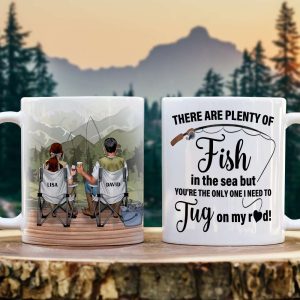 There're Plenty Of Fish In The Sea, Personalized White Mug, Gift For Couple