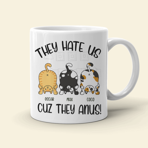 They Hate Us Cuz They Anus Personalized Cat Mug, Gift For Cat Lovers They Hate Us Cuz They Anus Personalized Cat Mug, Gift For Cat Lovers