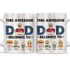This Awesome Dad Belongs To - Funny, Birthday Gift For Father, Husband - Personalized Custom White Edge-to-Edge Mug This Awesome Dad Belongs To - Funny, Birthday Gift For Father, Husband - Personalized Custom White Edge-to-Edge Mug
