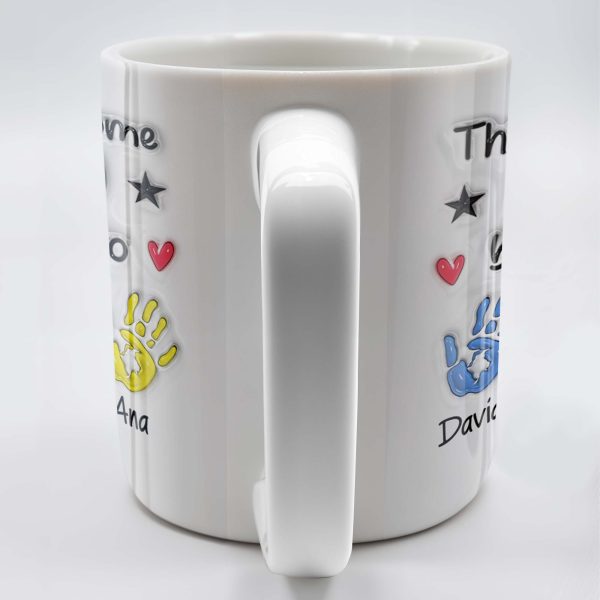 This Awesome Dad Belongs To, Hands, Heart and Star - Personalized Custom Coffee Mug - DAD047_MG This Awesome Dad Belongs To, Hands, Heart and Star - Personalized Custom Coffee Mug - DAD047_MG