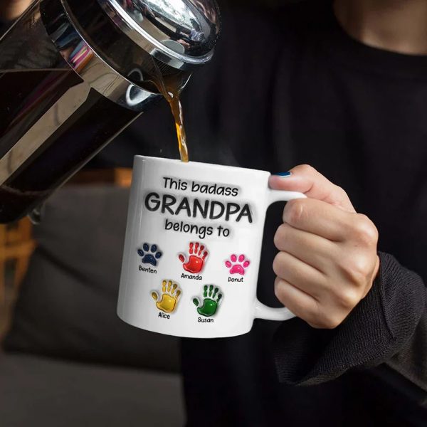 This Awesome Dad Grandpa Belongs To - Gift For Daddy, Father, Grandfather - 3D Inflated Effect Printed Mug, Personalized White Edge-to-Edge Mug This Awesome Dad Grandpa Belongs To - Gift For Daddy, Father, Grandfather - 3D Inflated Effect Printed Mug, Personalized White Edge-to-Edge Mug