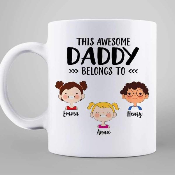 This Dad Mom Belongs To Cute Kid Face Personalized Coffee Mug