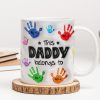 This Daddy Grandpa Belongs To Handprints Personalized 3D Inflated Printed Mug