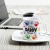 This Daddy Grandpa Belongs To Handprints Personalized 3D Inflated Printed Mug