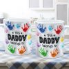 This Daddy Grandpa Belongs To Handprints Personalized 3D Inflated Printed Mug