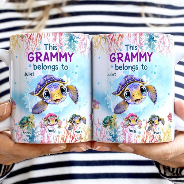 This Grandma Belongs To Cute Ocean Turtles - Gift For Grandmother, Mother, Mom - Personalized White Edge-to-Edge Mug This Grandma Belongs To Cute Ocean Turtles - Gift For Grandmother, Mother, Mom - Personalized White Edge-to-Edge Mug