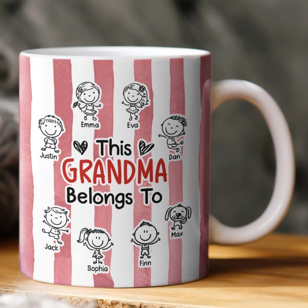 This Grandma Belongs To Doodle Watercolor - Personalized Mug This Grandma Belongs To Doodle Watercolor - Personalized Mug
