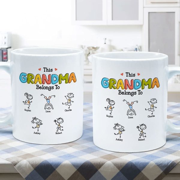 This Grandma Belongs To Drawing Personalized Mug